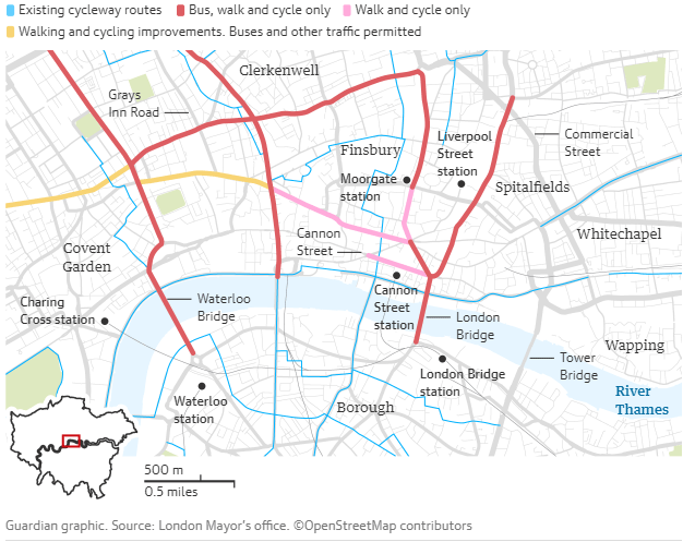 Large areas of London to be made car-free as lockdown eased - Cross ...