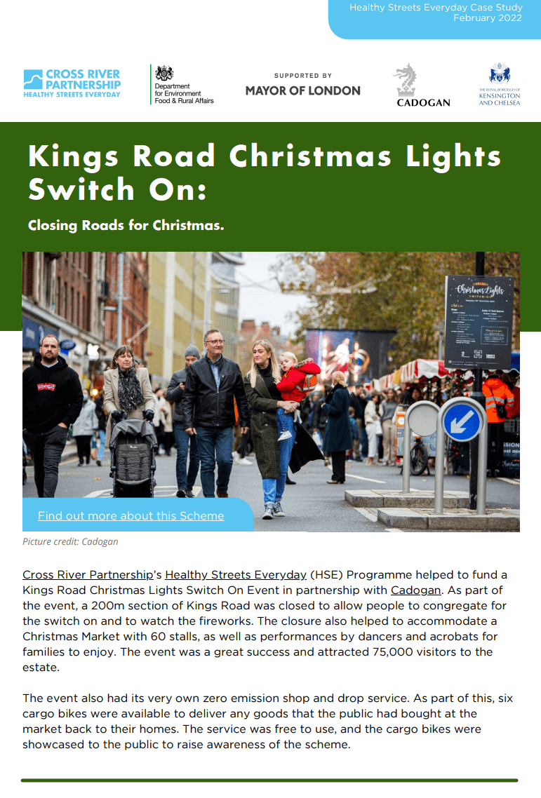 Kings Road Christmas Lights Switch On – Healthy Streets Everyday Case Study: 2022