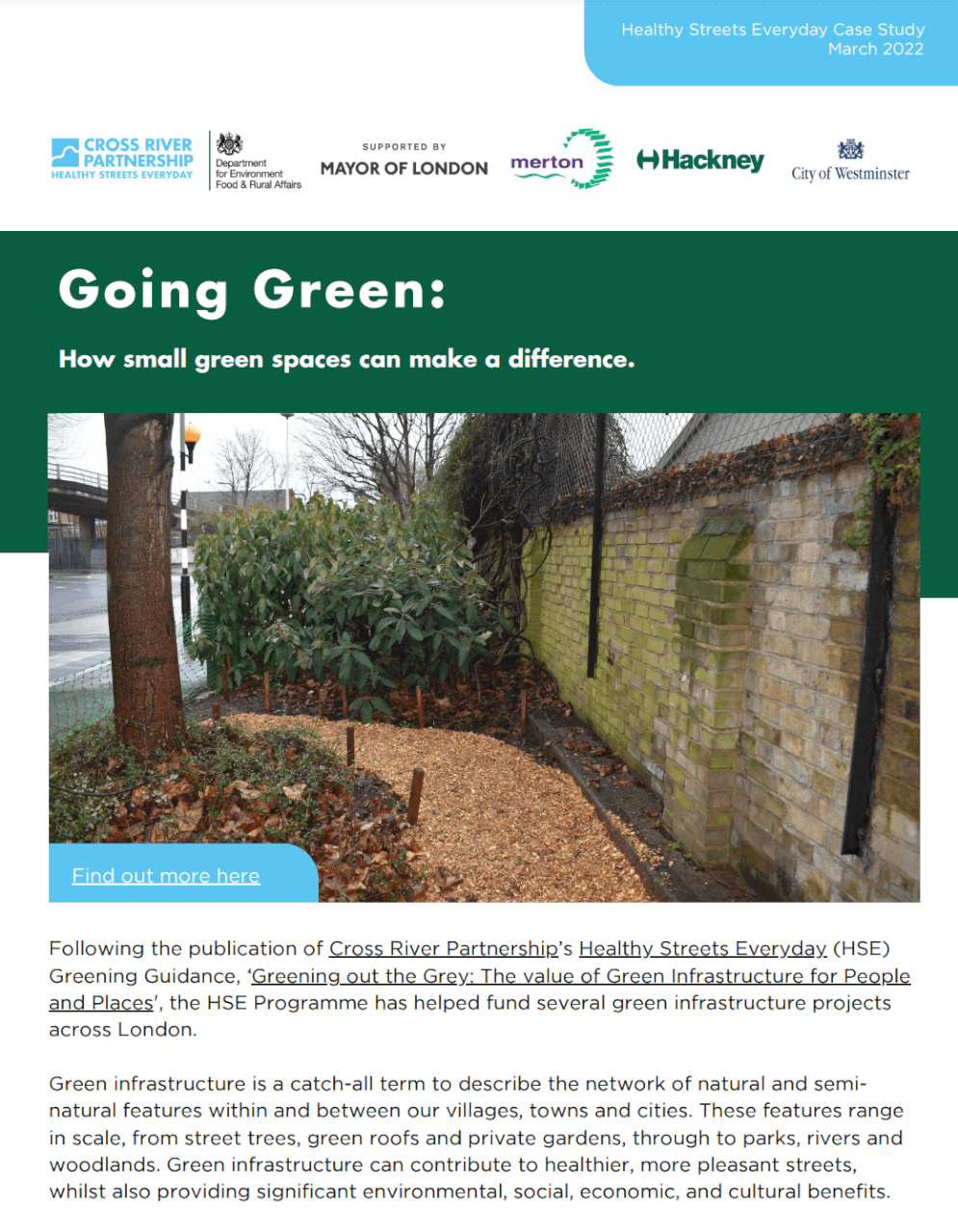 Going Green: How small green spaces can make a difference – Healthy Streets Everyday Case Study 2022