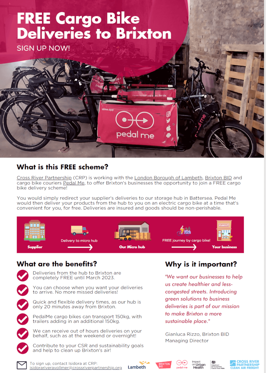 Free Cargo Bike Deliveries to Brixton