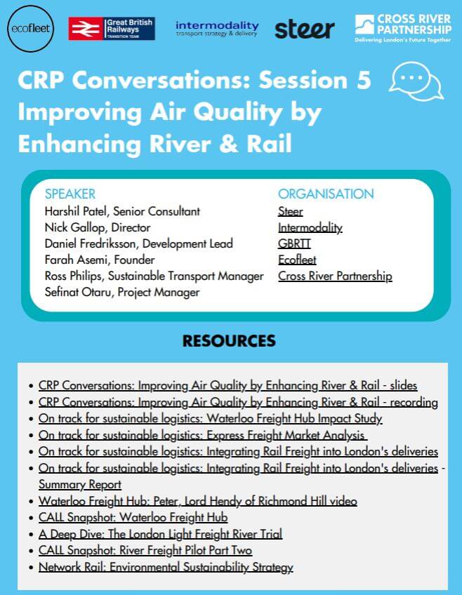 CRP Conversations – October Takeaway: Improving Air Quality by Enhancing River & Rail