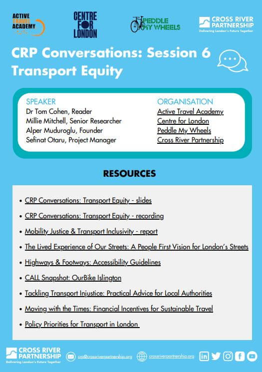 CRP Conversations – November Takeaway: Transport Equity