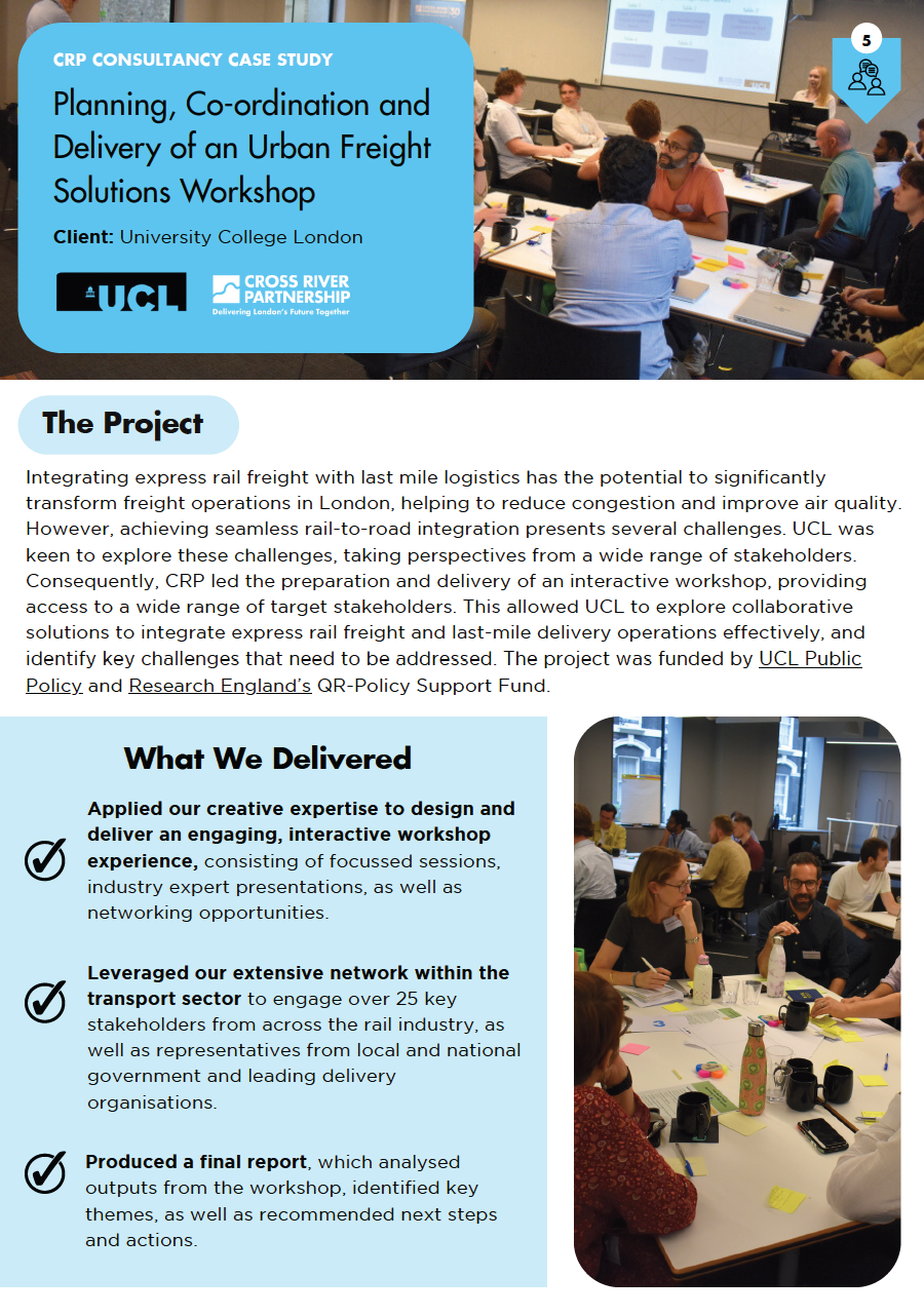 CRP Consultancy: Urban Freight Solutions Workshop with UCL
