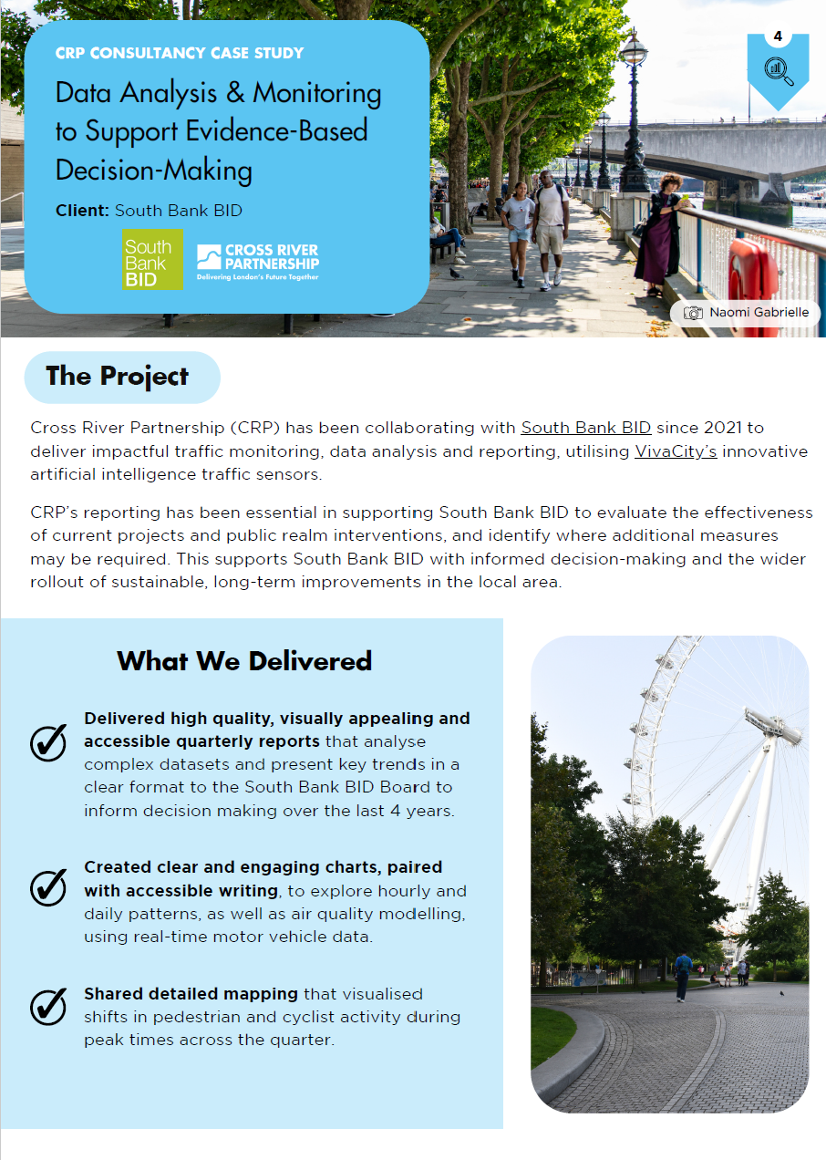 CRP Consultancy: Data Analysis & Monitoring with South Bank BID